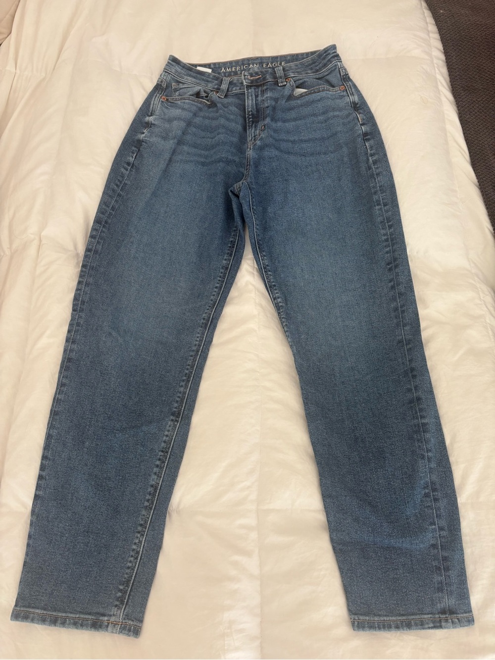American Eagle Outfitters Straight-Leg Medium Blue Jeans